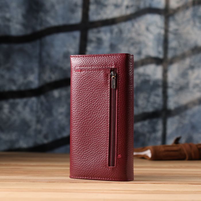 Гаманець ST Leather З натуральної шкіри Бордовий (23085) зображення 9