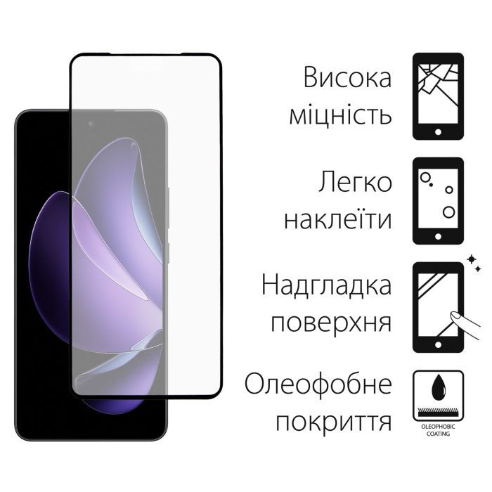 Чехол для мобильного телефона Dengos Oppo Reno13 F Case Matte + Glass (Black) (DG-KM-149) изображение 3
