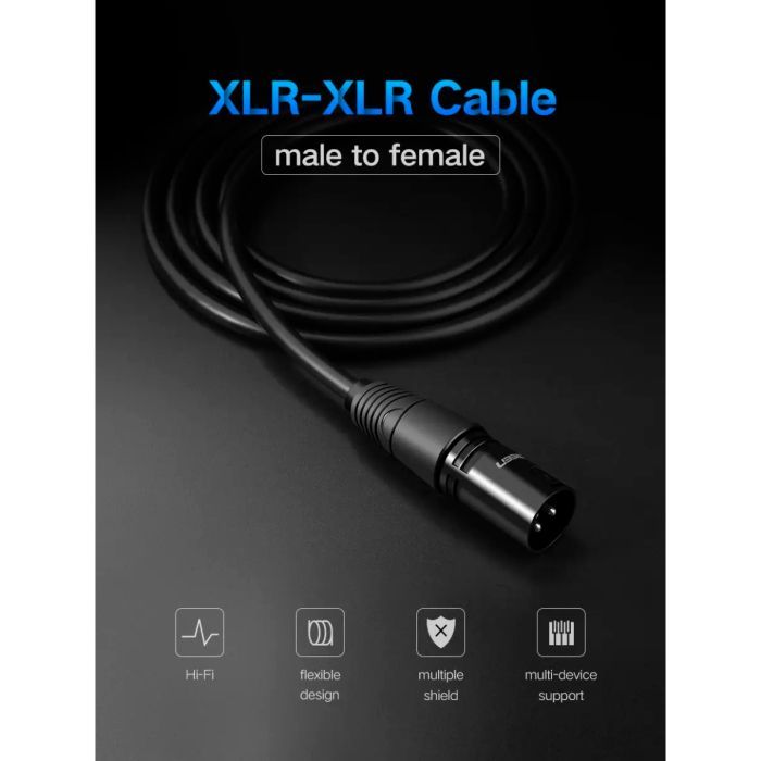 Кабель мультимедійний XLR M to XLR F 5.0m AV130 black Ugreen (20712) зображення 2