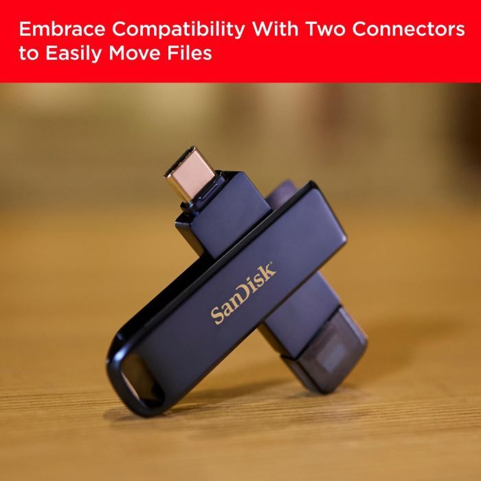 USB флеш накопичувач SanDisk 128GB Phone Drive for iPhone Metallic Sky Lightning/Type-C U (SDIXD0N-128G-GN6NE) зображення 6