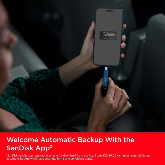USB флеш накопичувач SanDisk 128GB Phone Drive for iPhone Metallic Sky Lightning/Type-C U (SDIXD0N-128G-GN6NE) зображення 7