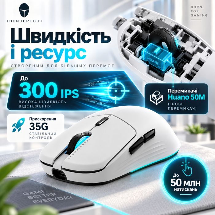 Мишка Thunderobot ML7 Tri-Mode wireless Mous (ML7) зображення 5
