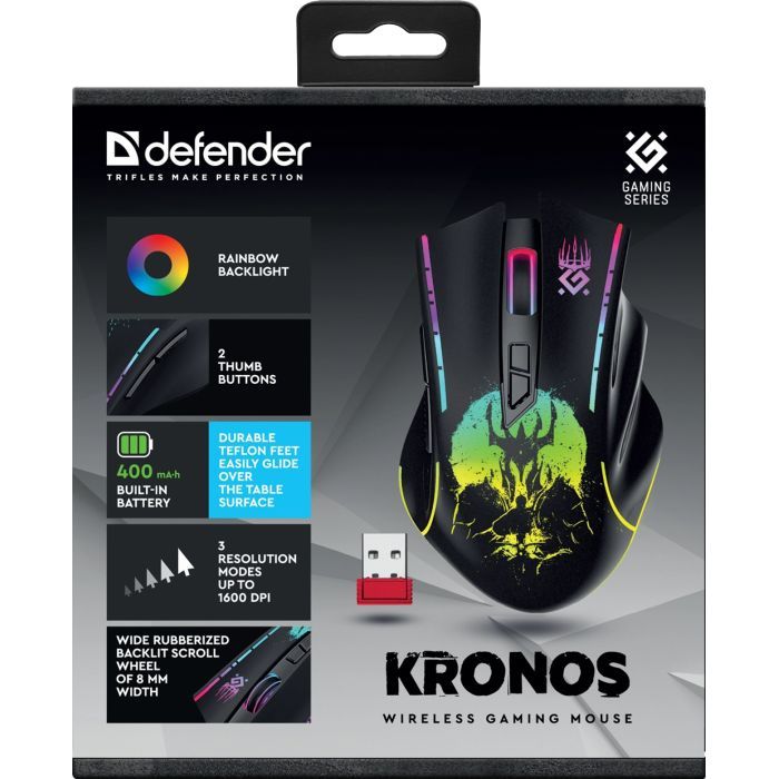 Мишка Defender Kronos GM-695 Wireless Black (52695) зображення 8