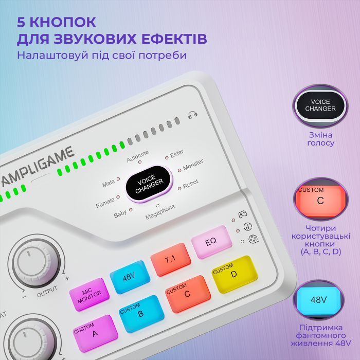 Мікшерний пульт Fifine SC8W White (SC8W) зображення 8