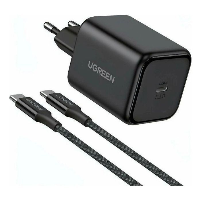 Зарядное устройство Ugreen USB-C GaN 45W + cable USB-C to USB-C X524 black (65054)