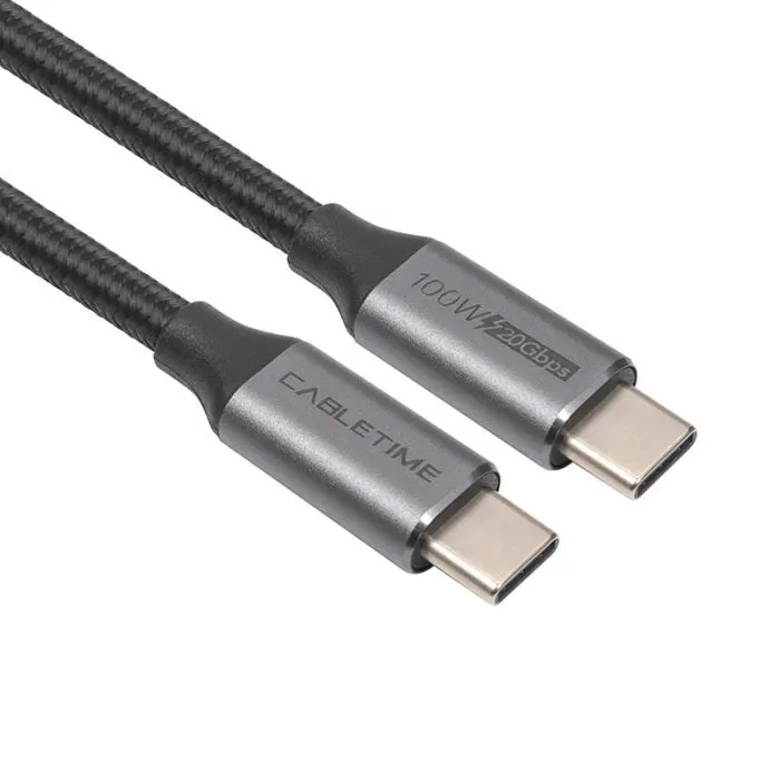 Дата кабель USB-C to USB-C 2.0m 100W USB3.1 20Gbps 4K60Hz Cabletime (CA914234) изображение 2