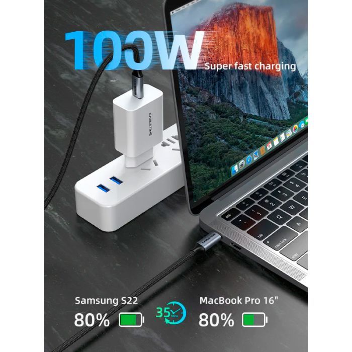 Дата кабель USB-C to USB-C 2.0m 100W USB3.1 20Gbps 4K60Hz Cabletime (CA914234) изображение 3