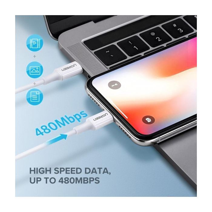 Дата кабель USB-C to Lightning 1.0m 3A US171 white UGREEN (10493) изображение 5