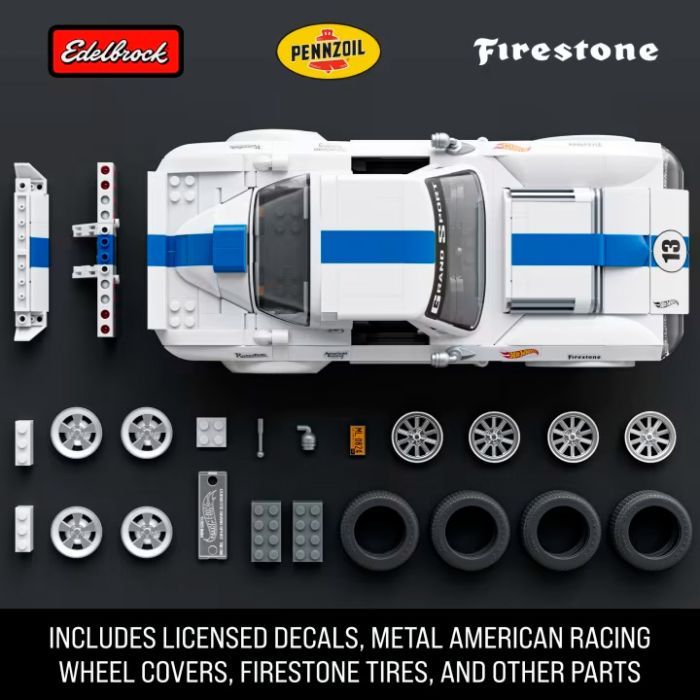 Машина Hot Wheels Brick Shop Elite Corvette Grand Sport 918 деталей (JGR31) зображення 3