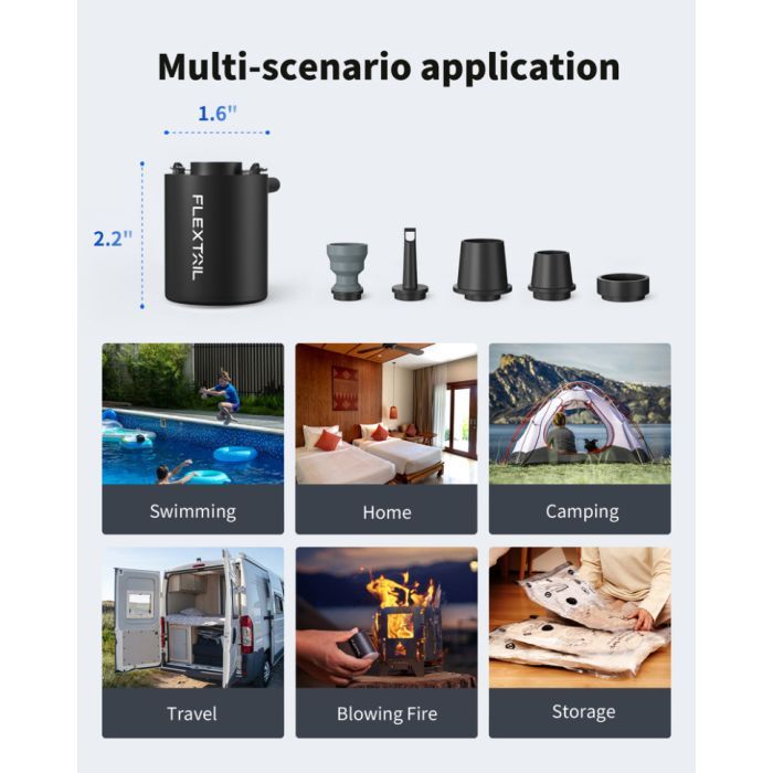 Насос для надувних меблів Flextail Tiny Pump, чорний (6975755961323) зображення 4