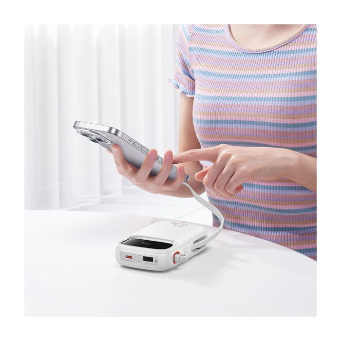 Батарея універсальна Baseus Qpow2 20000mAh 22.5W PD, QC/3.0, White (P10055002223-00) зображення 10