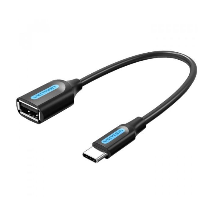 Переходник OTG USB 2.0 AF to USB-C 0.15m black VENTION (CCSBB)