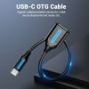 Переходник OTG USB 2.0 AF to USB-C 0.15m black VENTION (CCSBB) изображение 3