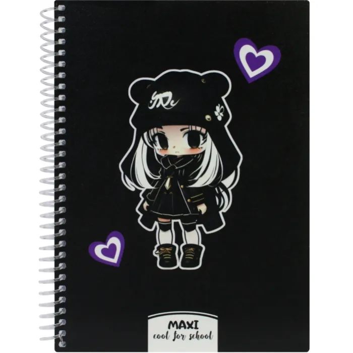 Блокнот Maxi А5, пластиковая обложка, спираль, 80 л., клетка (MX20832-67)