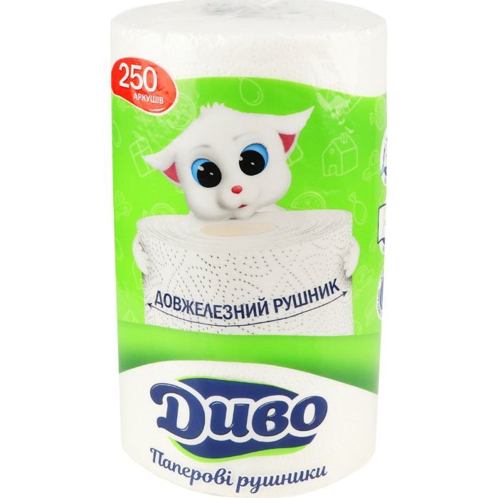 Бумажные полотенца Диво 2 слоя 250 отрывов 1 рулон (4820003838464) изображение 2