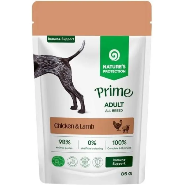 Вологий корм для собак Nature's Protection Prime Immunity Support Adult Dogs Chicken and Lamb 85 г (NPPR47953)