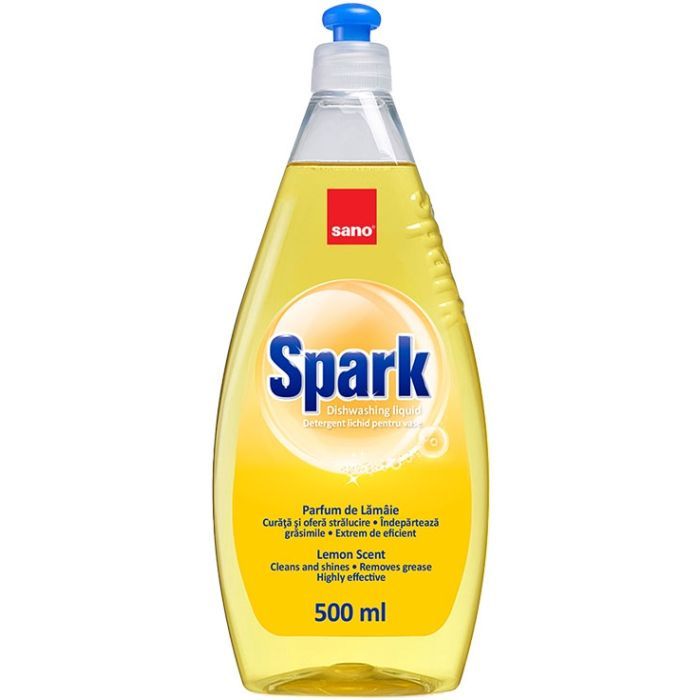 Засіб для ручного миття посуду Sano Spark Лимон 500 мл (7290005425936)