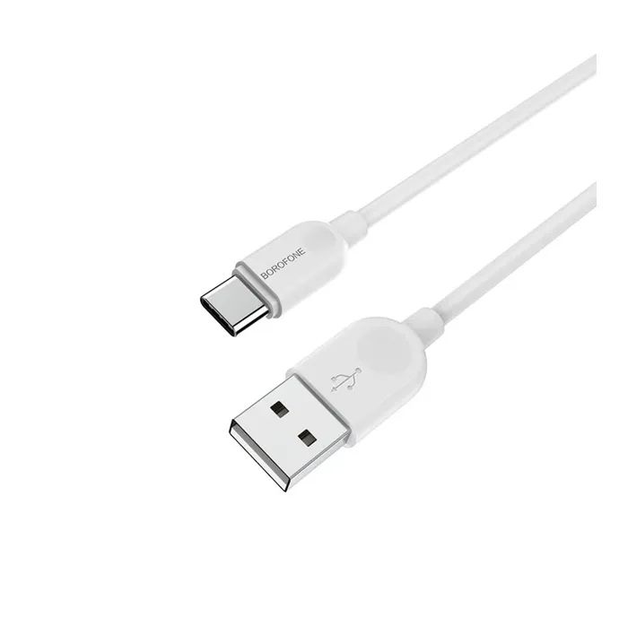 Дата кабель USB 2.0 AM to USB-C 3.0m 2.4A BX14 white BOROFONE (6957531090397) изображение 4