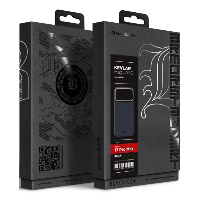Чохол до мобільного телефона Armorstandart BlackIcon Aramid Plain MagCase Apple iPhone 17 Pro Max Black (ARM90161) зображення 2