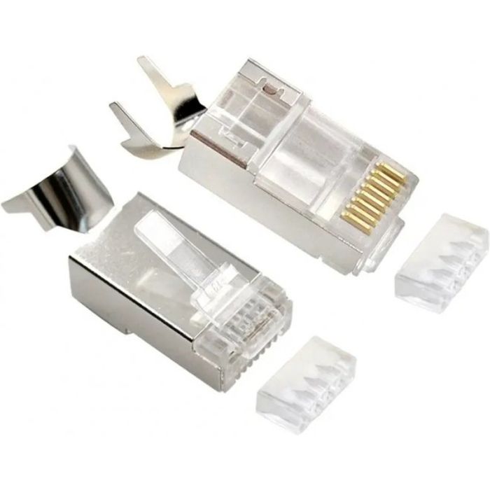 Коннектор RJ45 cat.7 FTP 8P8C * 100 (сквозные отв., позолоч. конт.) Cablexpert (LC-PTF7-01/100)