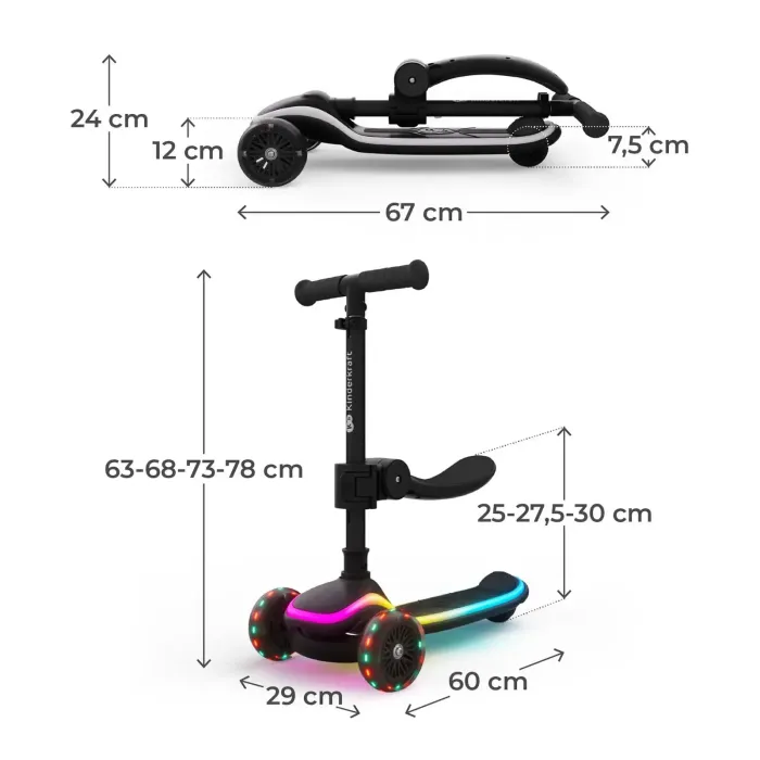 Самокат Kinderkraft 2-в-1 Raket Up Black (KRRAUP00BLK0000) (5902533930029) изображение 5