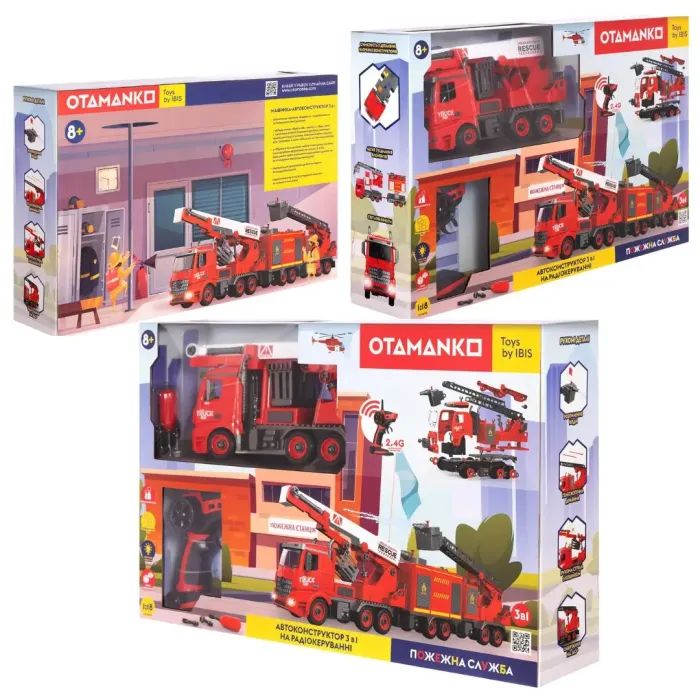 Конструктор Otamanko Автоконструктор 3-в-1 Пожарная служба Пожарная стремянка (FY003A (red)) изображение 5