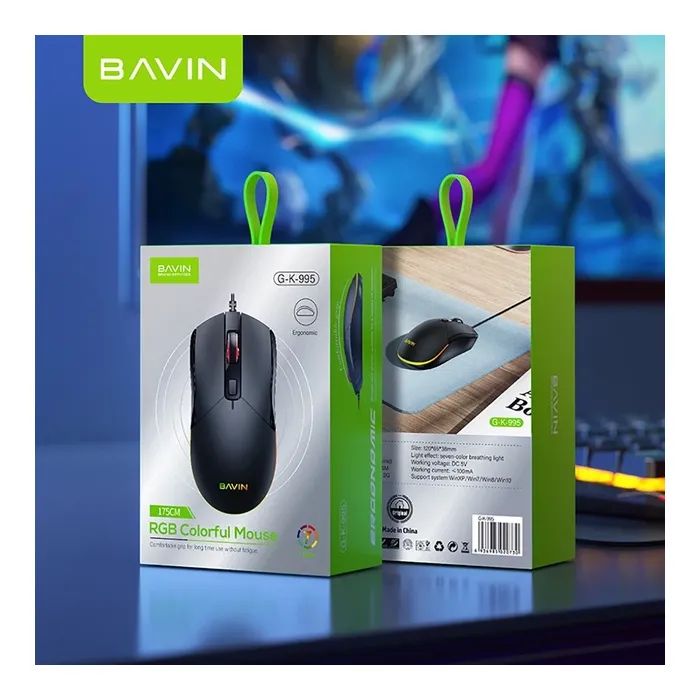 Мышка BAVIN G-K-995 RGB Optical USB DPI Black (G-K-995-BK) изображение 11