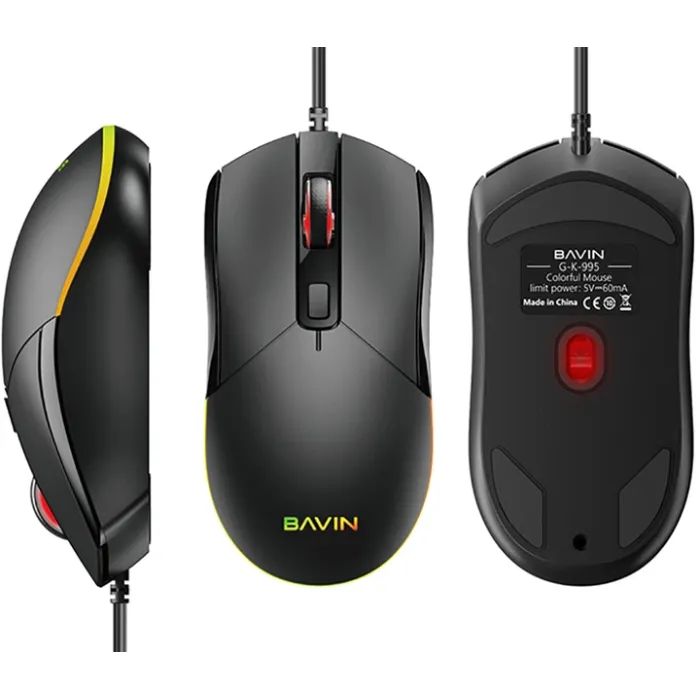 Мышка BAVIN G-K-995 RGB Optical USB DPI Black (G-K-995-BK) изображение 2