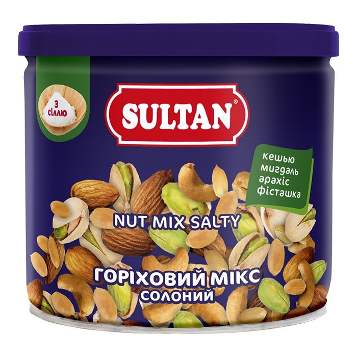 Орехи Sultan микс соленый 120 г ж/б (slt.50786)
