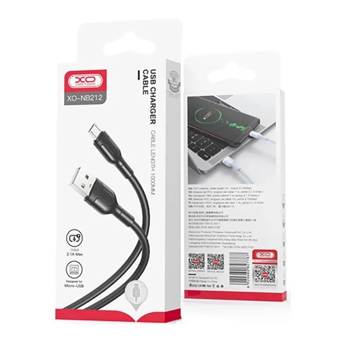 Дата кабель USB 2.0 AM to Micro 5P 1.0, 2A white XO (NB212-AM.white) изображение 3