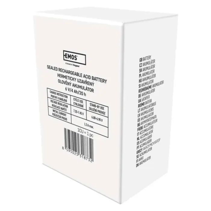 Батарея к ИБП EMOS B9641 AGM 6V 4Ah fast 4,7mm (B9641) изображение 7