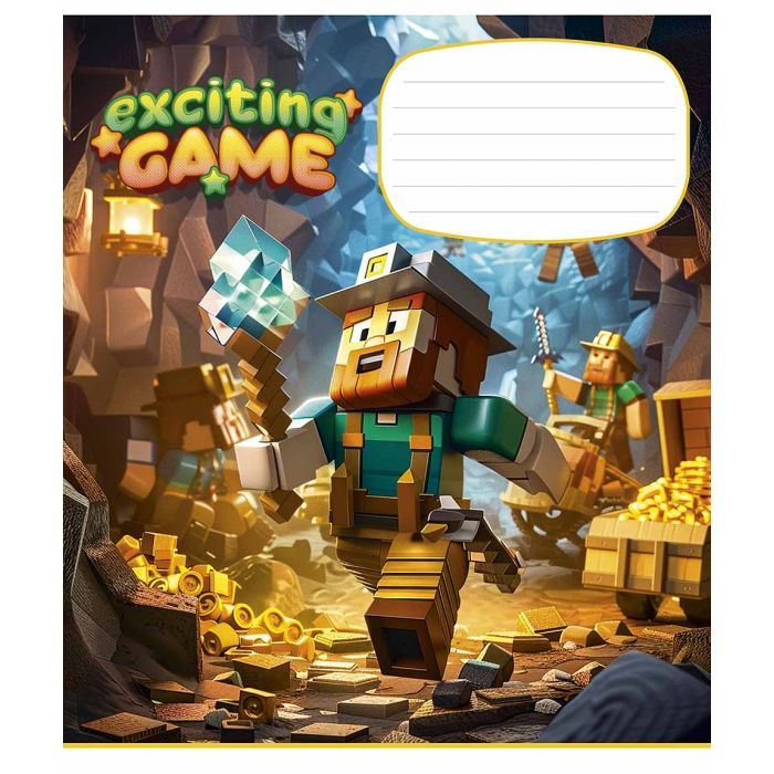 Тетрадь Школярик Exciting game 12 листов клетка (012-3438K)