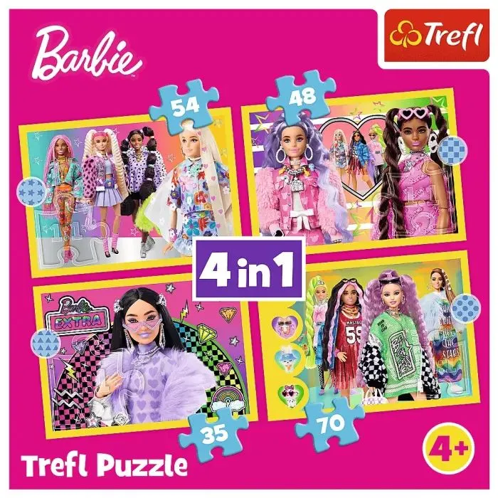 Пазл Trefl Barbie Веселый мир Барби 4 в 1 (35, 48, 54, 70) (5900511346268) изображение 6