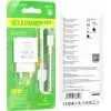 Зарядное устройство BOROFONE USB QC3.0 + cable USB to USB-C 18W white (6974443388596) изображение 2