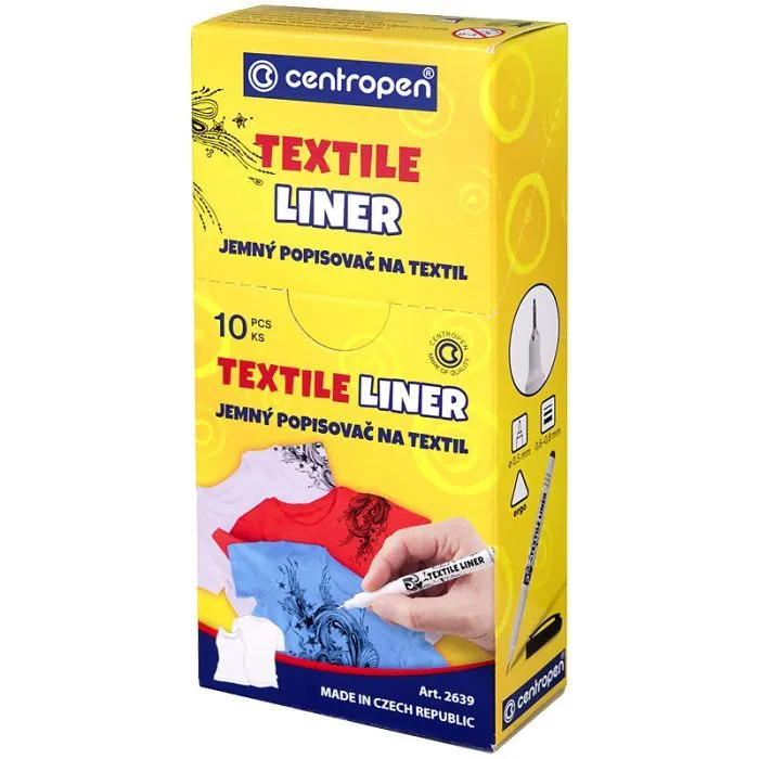 Маркер Centropen Textile Liner 2639 0.6-0.8 мм черный (2639/01) изображение 2