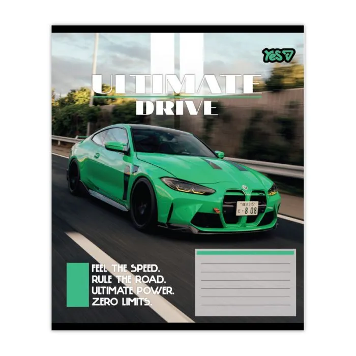 Зошит Yes Ultimate drive А5 36 аркушів, клітинка (768788) зображення 6