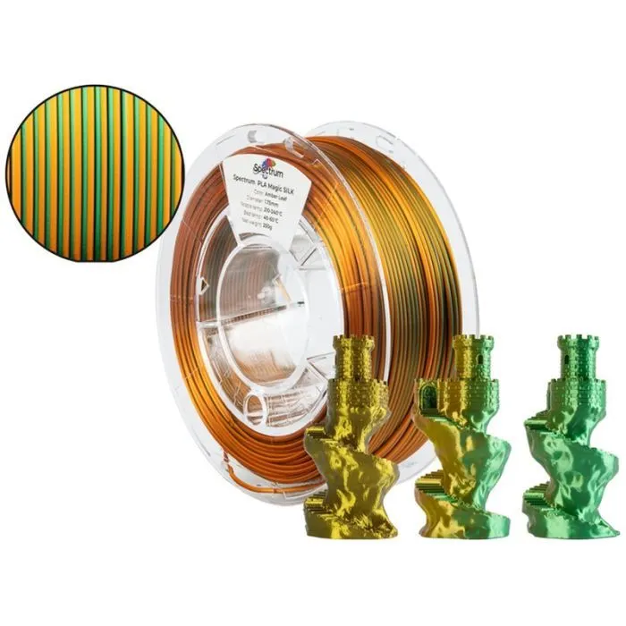 Пластик для 3D-принтера Spectrum PLA Magic SILK 1.75mm 0.25kg Amber Leaf (81394) зображення 3