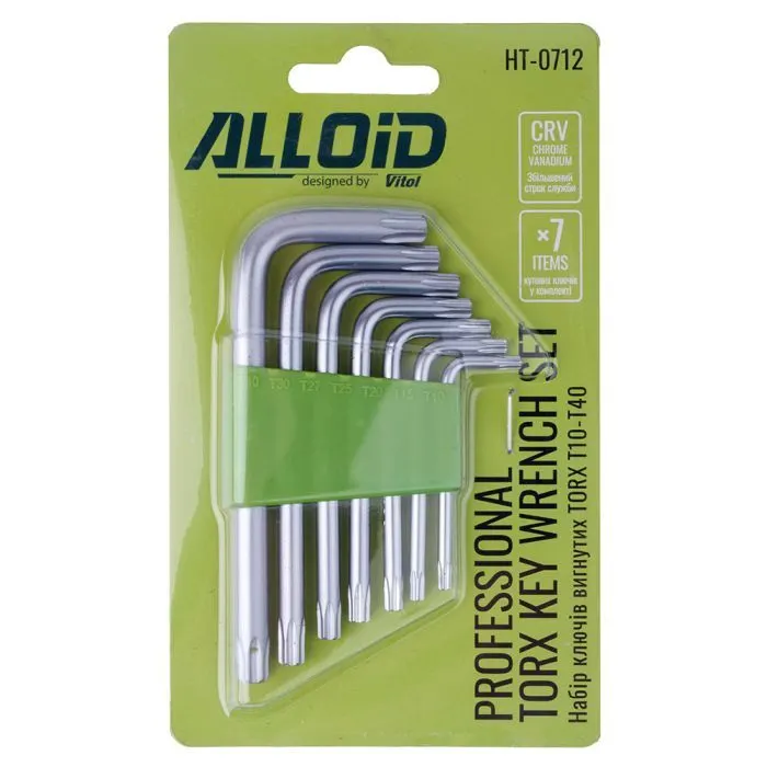 Ключ Alloid вигнутий TORX, 7шт. (HT-0712) зображення 2