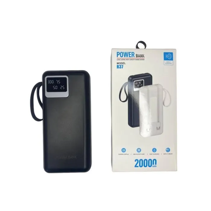 Батарея универсальная XoKo 20000mAh, 10W, LED flashlight, black (WK-R37) изображение 13