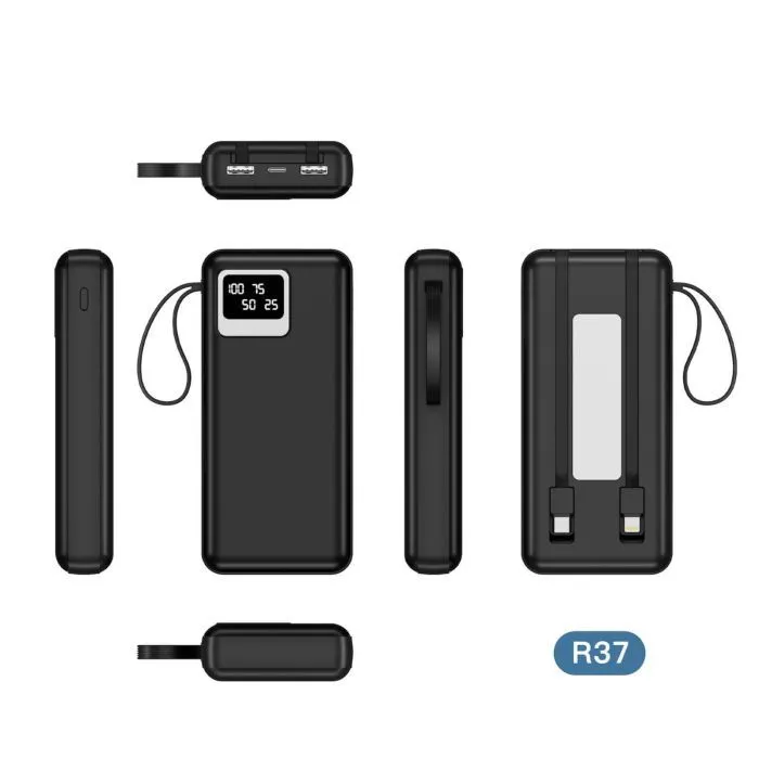 Батарея универсальная XoKo 20000mAh, 10W, LED flashlight, black (WK-R37) изображение 2