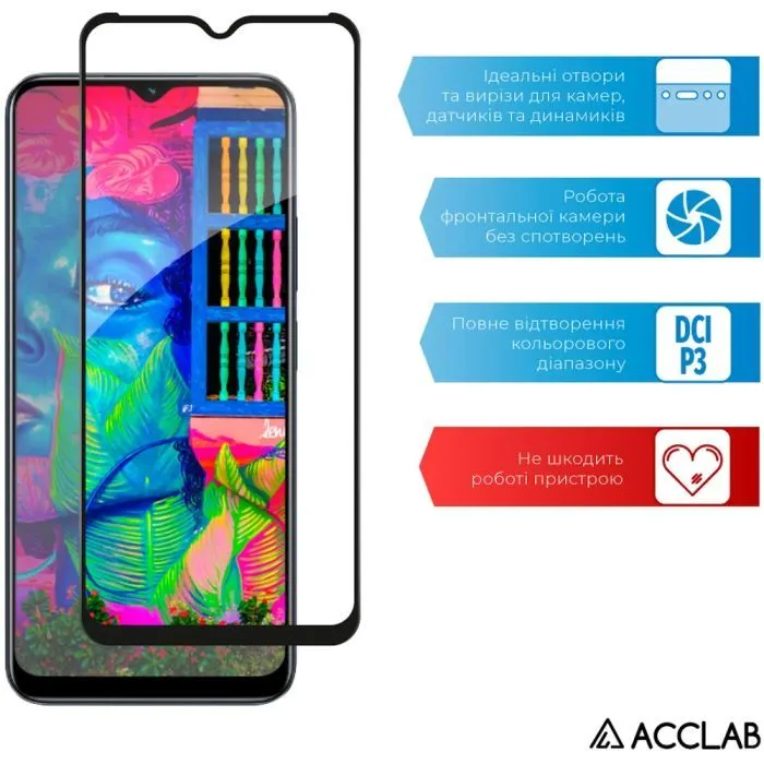 Стекло защитное ACCLAB Full Glue Realme C33 Black (1283126551819) изображение 5