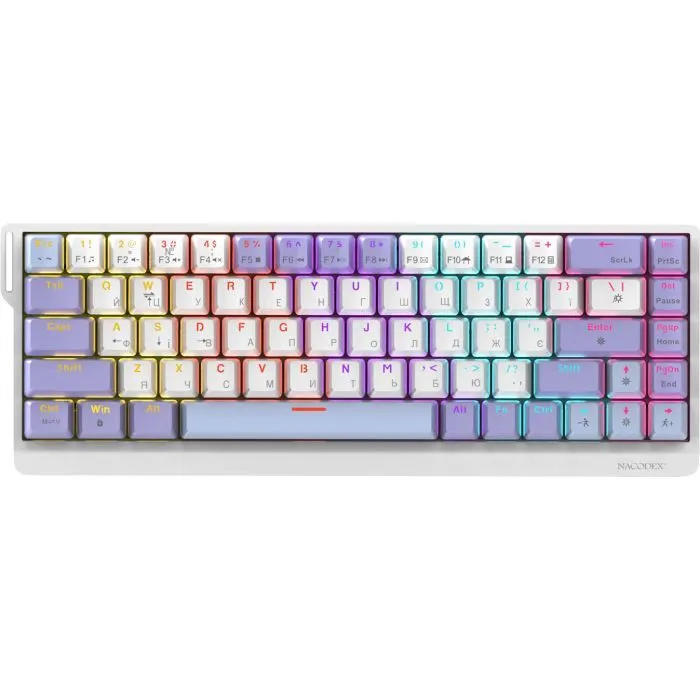 Клавіатура Ajazz NacodeX NK68 V2 Red Switch LED USB UA Purple/White/Blue (NK68-V2-R-PWB)