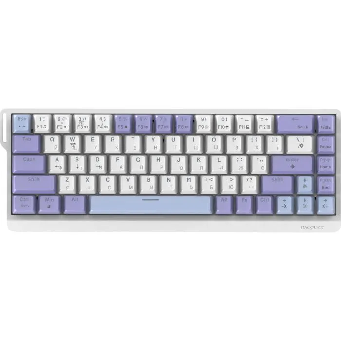 Клавіатура Ajazz NacodeX NK68 V2 Red Switch LED USB UA Purple/White/Blue (NK68-V2-R-PWB) зображення 2