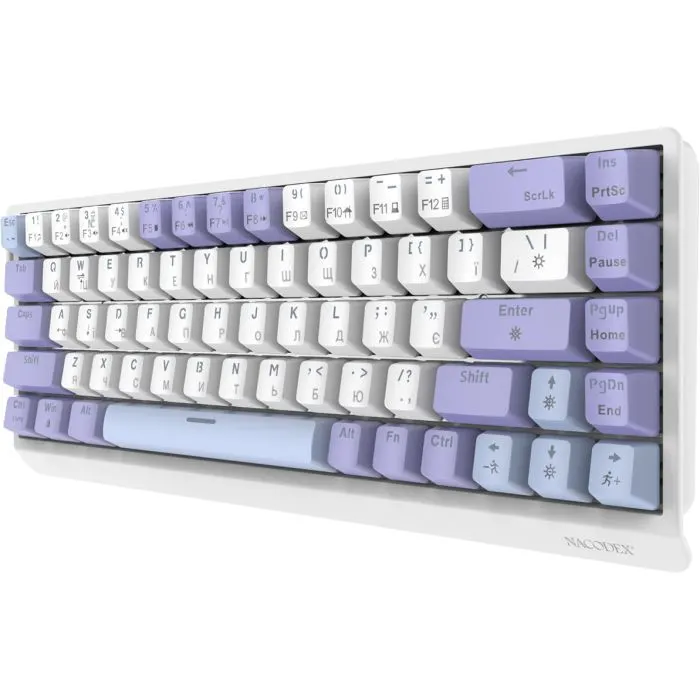 Клавіатура Ajazz NacodeX NK68 V2 Red Switch LED USB UA Purple/White/Blue (NK68-V2-R-PWB) зображення 4