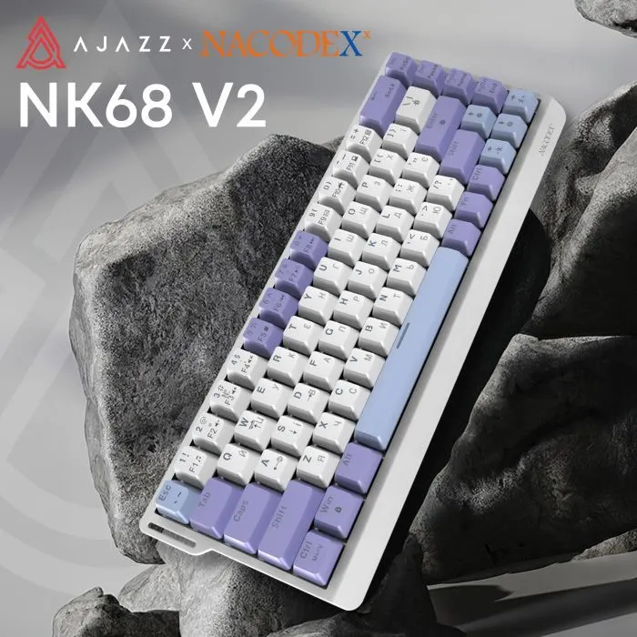 Клавіатура Ajazz NacodeX NK68 V2 Red Switch LED USB UA Purple/White/Blue (NK68-V2-R-PWB) зображення 5