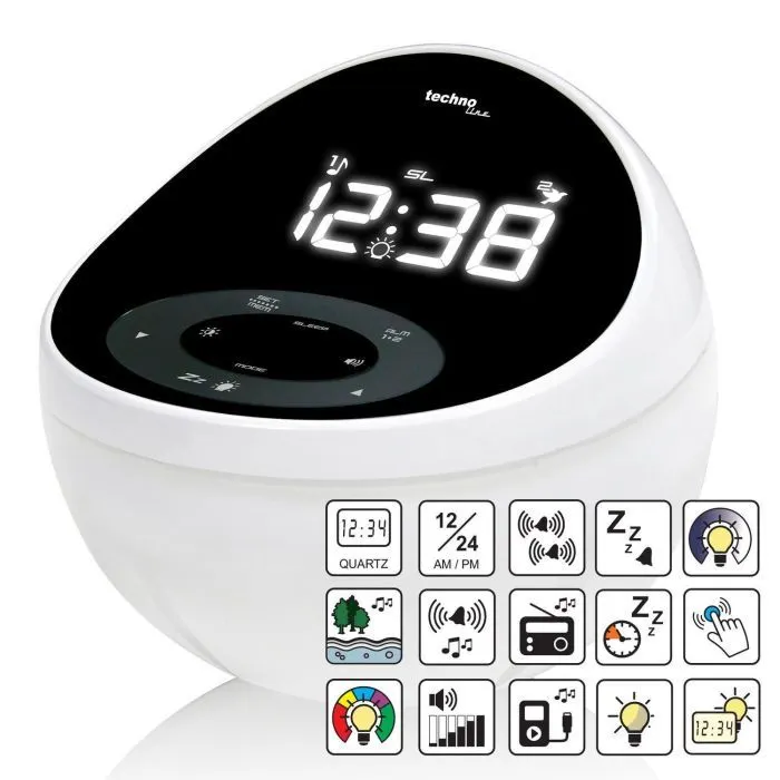 Настенные часы Technoline з радіо Black/White (WT500) (DAS301826) изображение 5