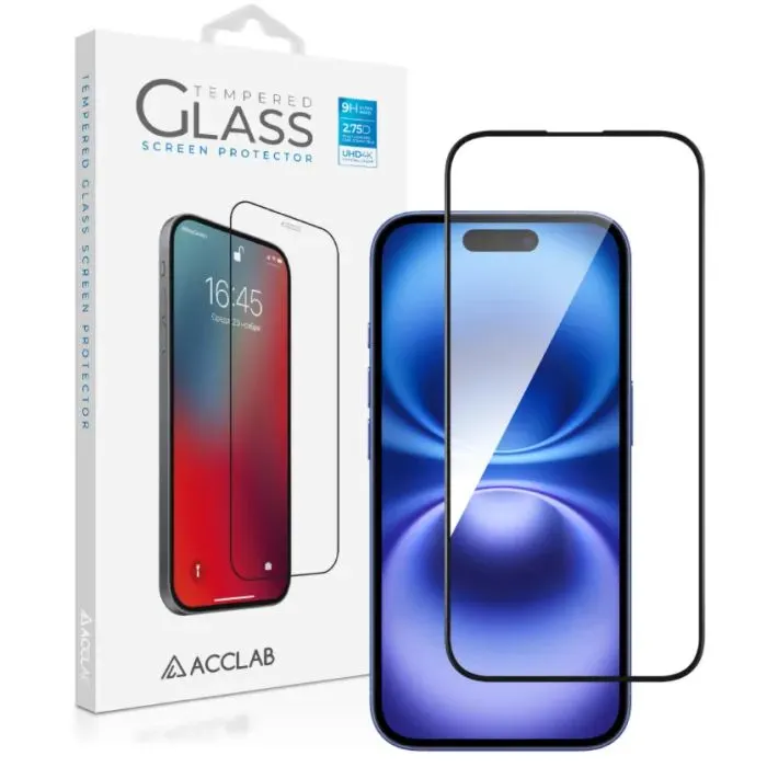 Скло захисне ACCLAB Full Glue Apple iPhone 16 Black (1283126593253)