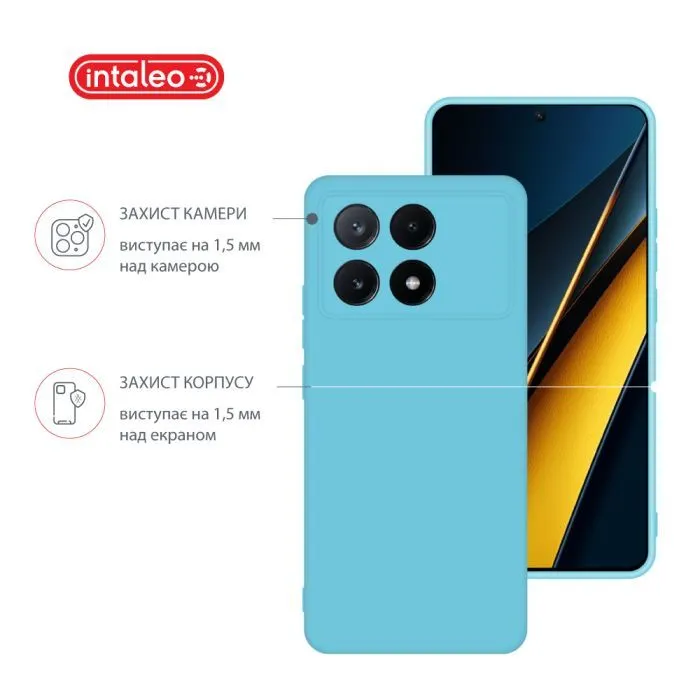 Чохол до мобільного телефона Intaleo Silicone Poco X6 Pro Light Blue (1283126600470) зображення 3