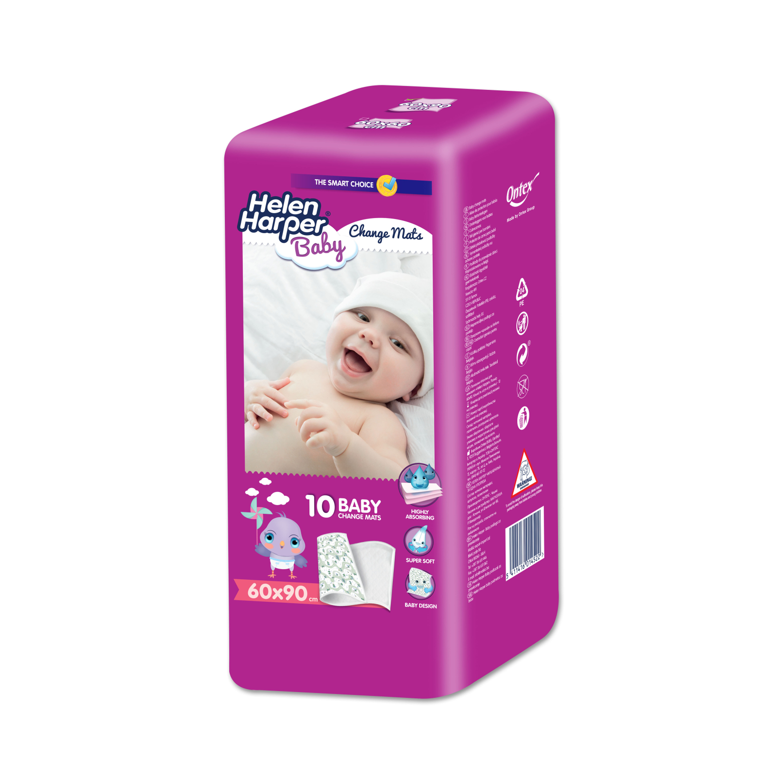 Пеленки для младенцев Helen Harper 60x90 см, 10 шт (5411416014515/5411416014522)