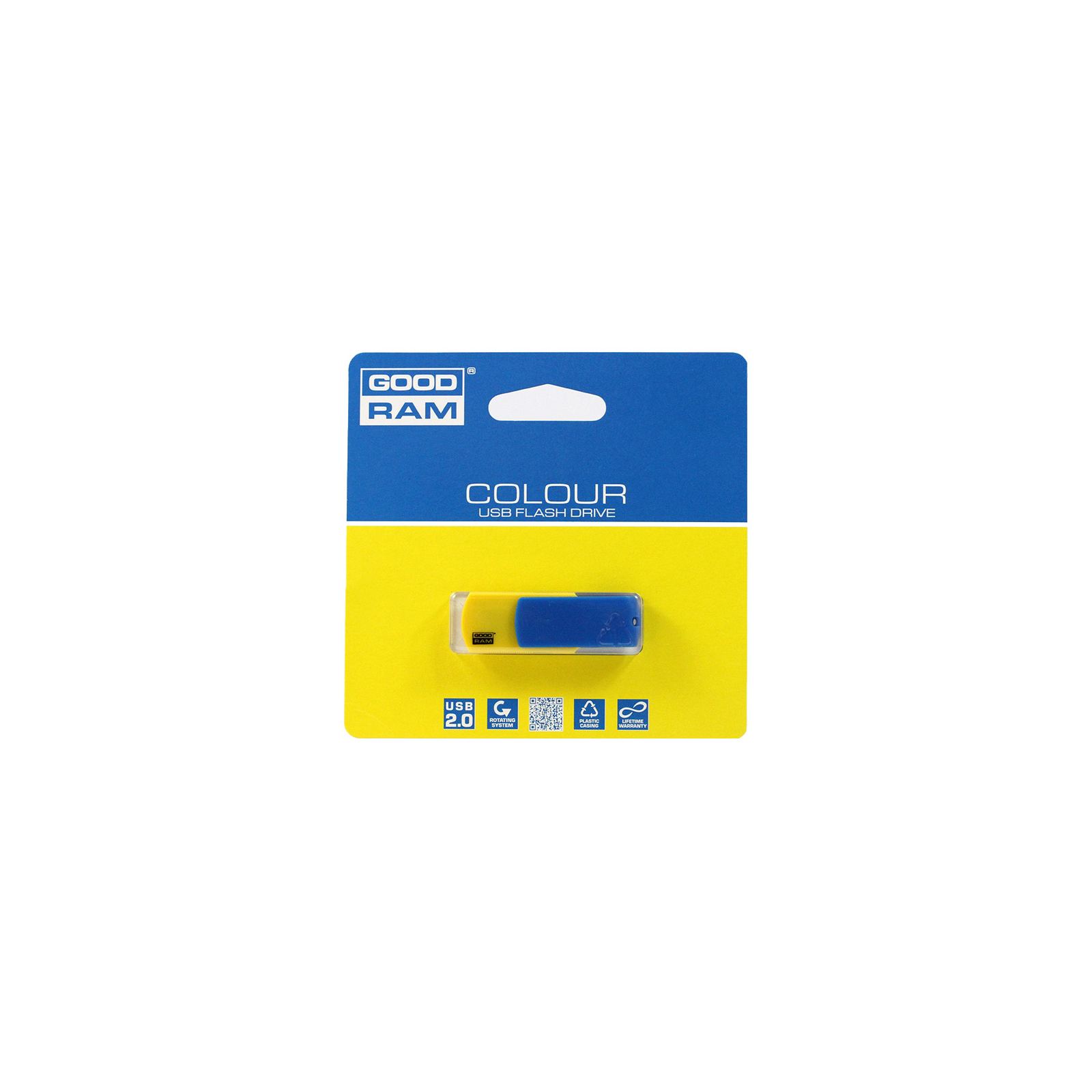 USB флеш накопитель Goodram 16GB COLOUR UKRAINE Blue/Yellow USB 2.0 (UCO2-0160BYR11)